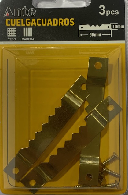 Cuelga cuadros tipo serrucho de 66 mm x 10 mm 3 pcs.