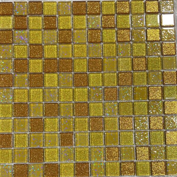 MOSAICO CRISTAL MIX  GLITTER DORADO COD: MIX CR29